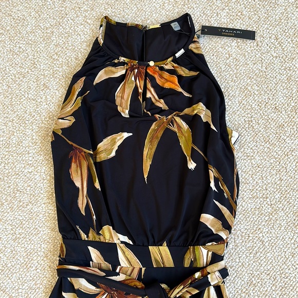 T Tahari Women's Belted Wide Leg Jumpsuit - Picture 2 of 6